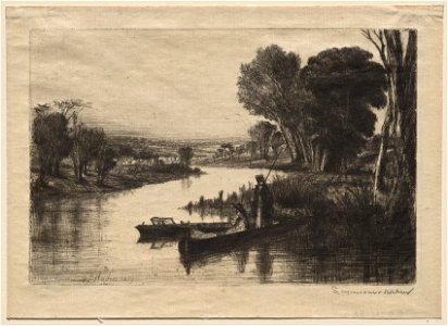Francis Seymour Haden (British, 1818-1910) - Thames Fishermen (First Plate) - 1942.743 - Cleveland Museum of Art