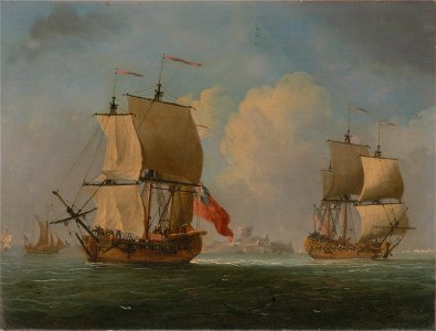 Francis Swaine - An English Sloop and a Frigate in a Light Breeze - Google Art Project