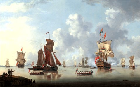Francis Swaine - The Landing of the Sailor Prince at Spithead - Google Art Project