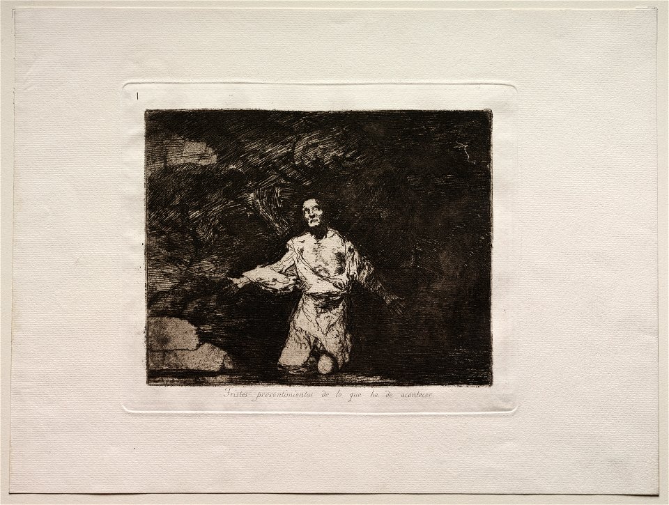 Francisco de Goya (Spanish, 1746-1828) - The Horrors of War, Title Page - Sad Forebodings of What is Going to Happen - 1922.362 - Cleveland Museum of Art