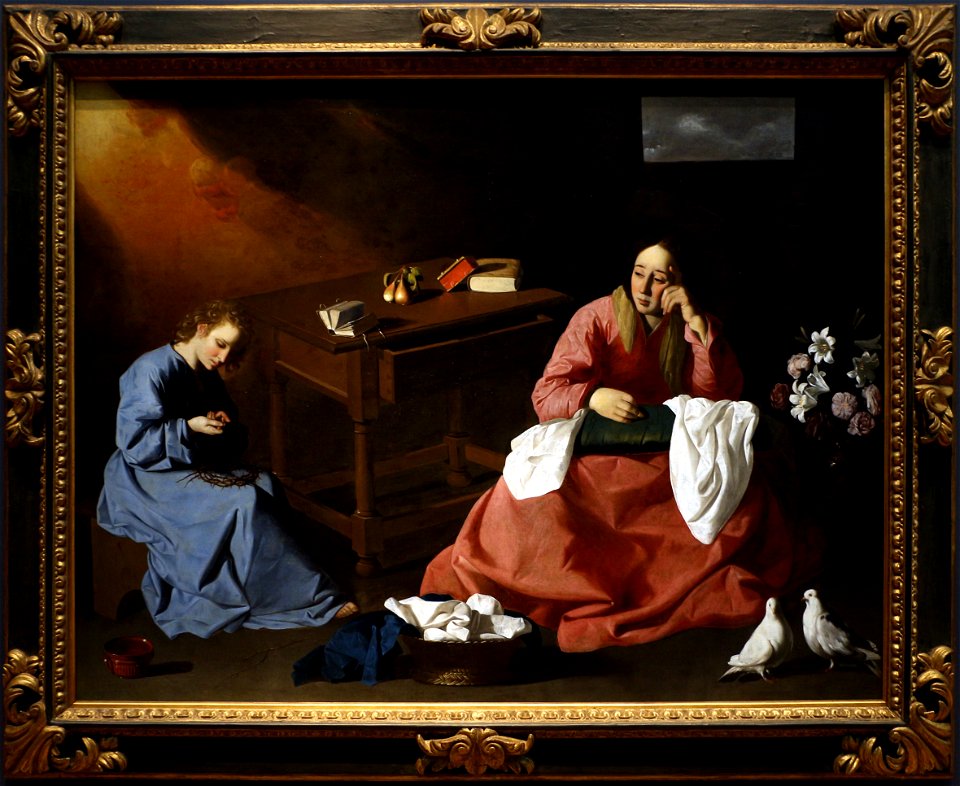 Francisco de zurbaran, cristo e la vergine nella casa di nazareth, 1640 ca. 01