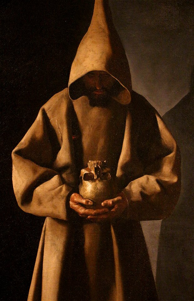 Francisco de zurbaran, san francesco d'assisi medita sulla morte, 1630-34, 02
