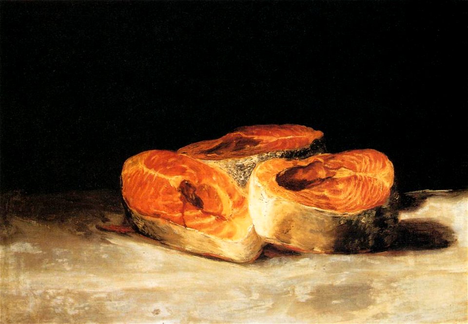 Francisco de Goya y Lucientes - Still-Life Three Salmon Steaks - WGA10065