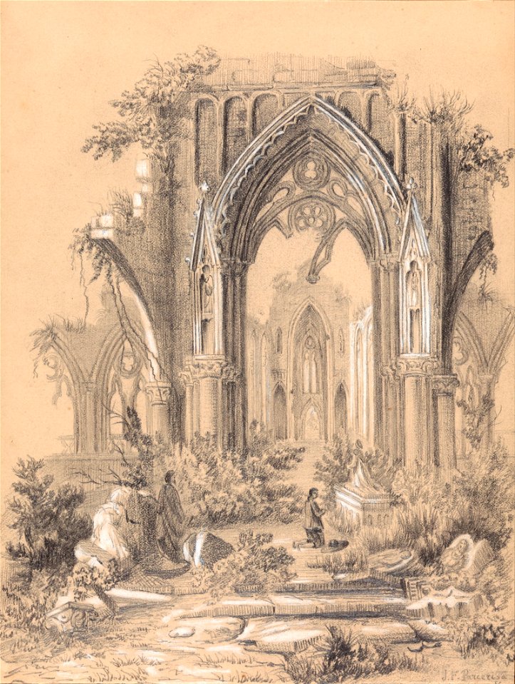 Francisco Javier Parcerisa Boada - Church in ruins - Google Art Project