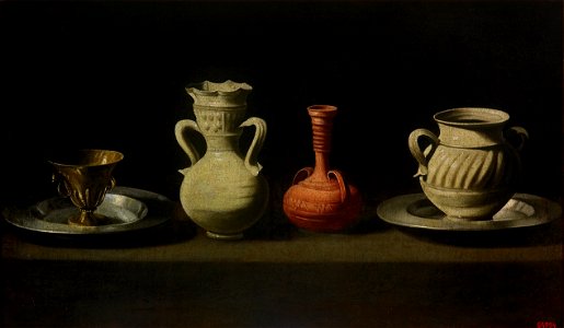 Francisco de Zurbarán - Still Life with Four Vessels - Google Art Project. Free illustration for personal and commercial use.