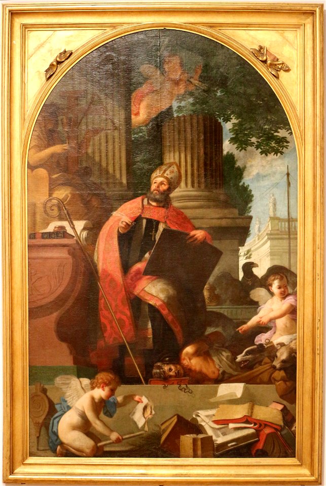 Francisco vieira de matos detto vieira lusitano, sant'agostino sconfigge l'eresia, 1736, 01