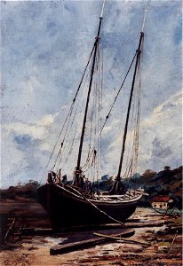 Francisco Joaquim Gomes Ribeiro - Marinha com barco