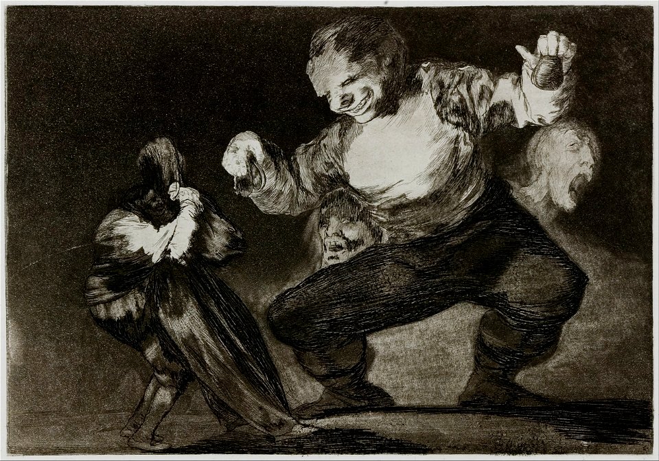 Francisco Goya - Simpleton - plate 4 from the series 'Los Disparates' (The Follies) - Google Art Project