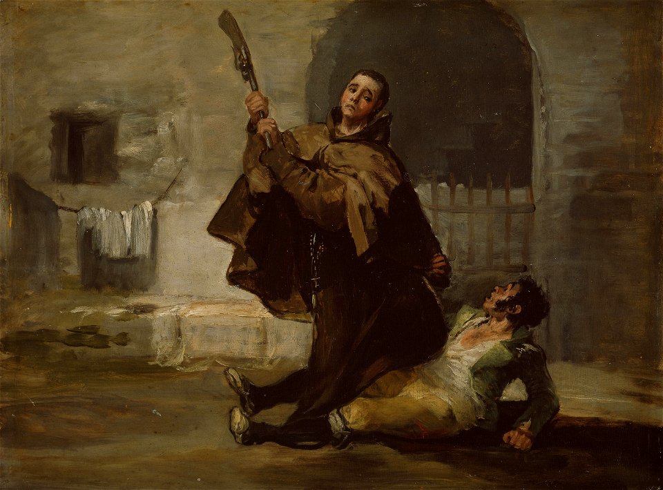 Francisco José de Goya y Lucientes - Friar Pedro Clubs El Maragato with the Butt of the Gun - 1933.1074 - Art Institute of Chicago
