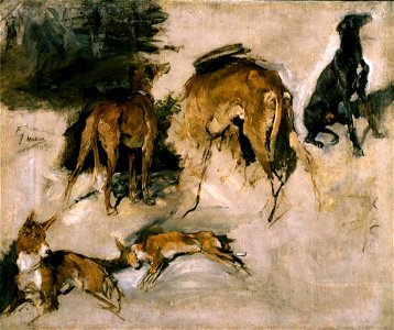 Francisco Domingo Marqués - Sketch of Hunting Dogs - A159 - Hispanic Society of America