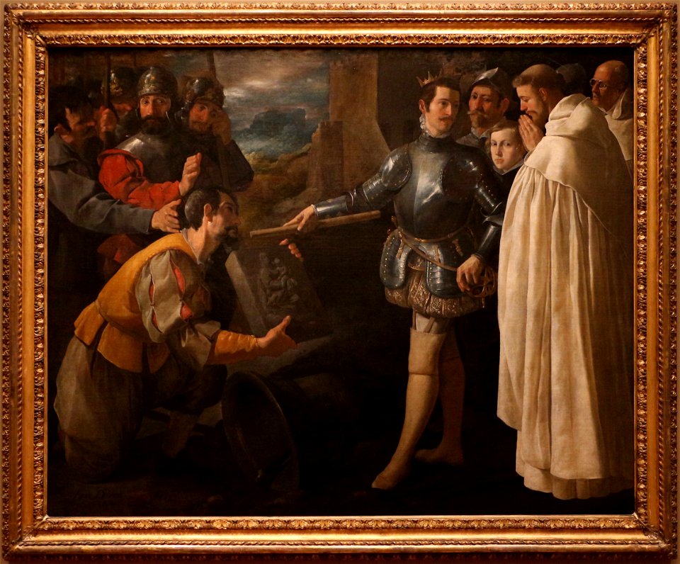 Francisco de zurbarán, san pietro nolasco che ritrova l'immagine della vergine di el puig, 1630, 01