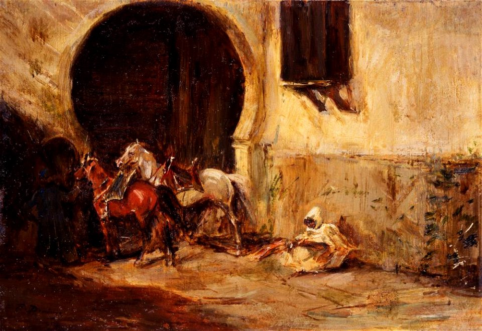 Francisco Domingo Marqués - By a Mosque Doorway - LA2073 - Hispanic Society of America