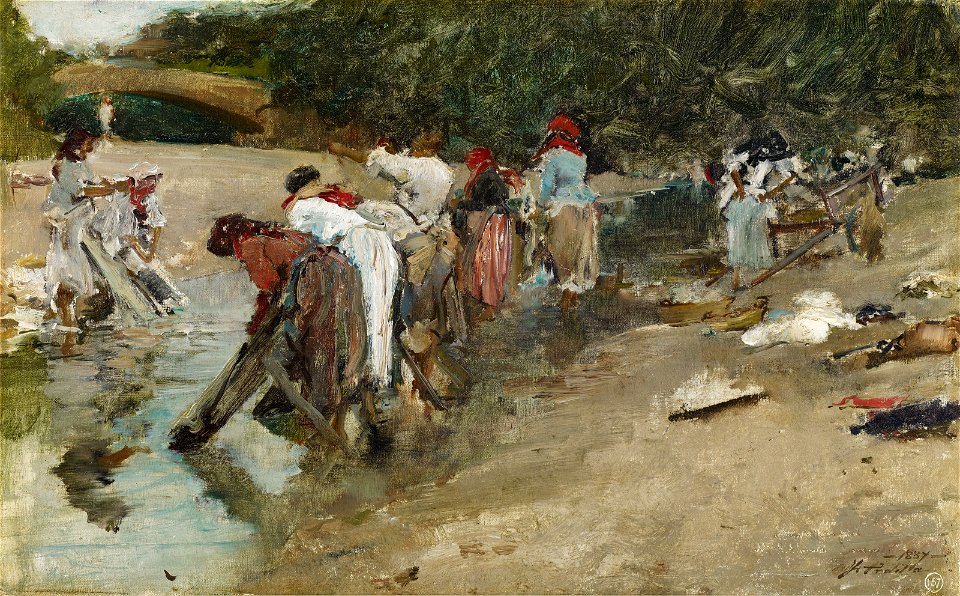 Francisco Pradilla y Ortiz - Lavanderas gallegas