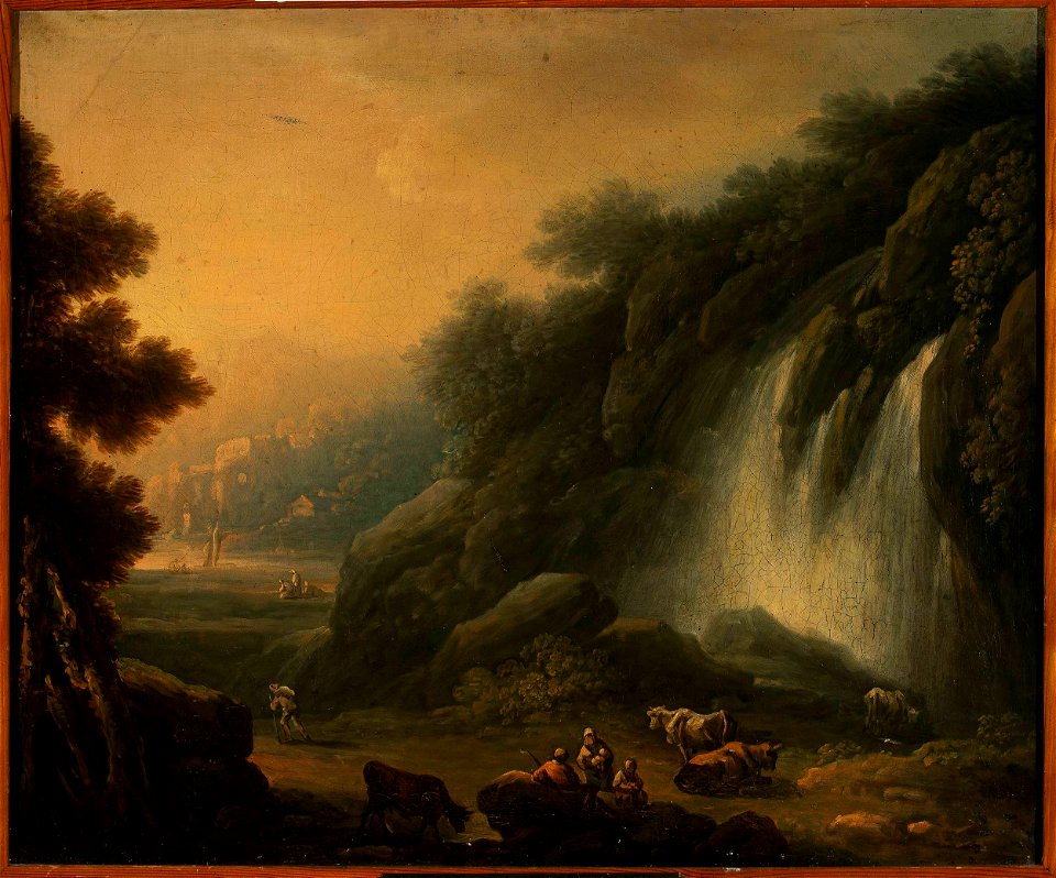 Franciszek Ksawery Lampi - Mountain landscape with a waterfall and staffage - MP 5371 MNW - National Museum in Warsaw