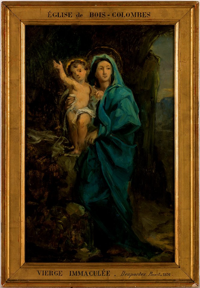 Francisque Deportes ou Desportes - Esquisse pour la chapelle de Bois-Colombes , La Vierge et l'enfant Jésus - PPP4565 - Musée des Beaux-Arts de la ville de Paris