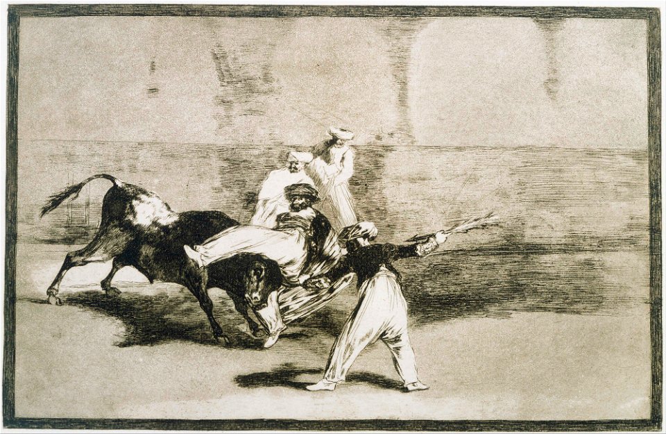 Francisco José de Goya - A Moor Caught by the Bull... from La Tauromaquia - Google Art Project