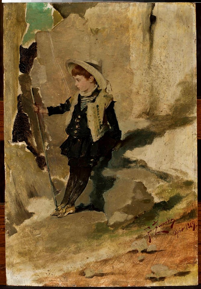 Franciszek Żmurko - Ojców – Boy against the rocks - MP 4465 MNW - National Museum in Warsaw