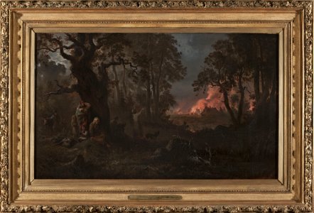 Franciszek Kostrzewski - Fire in the village - MP 2294 - National Museum in Warsaw