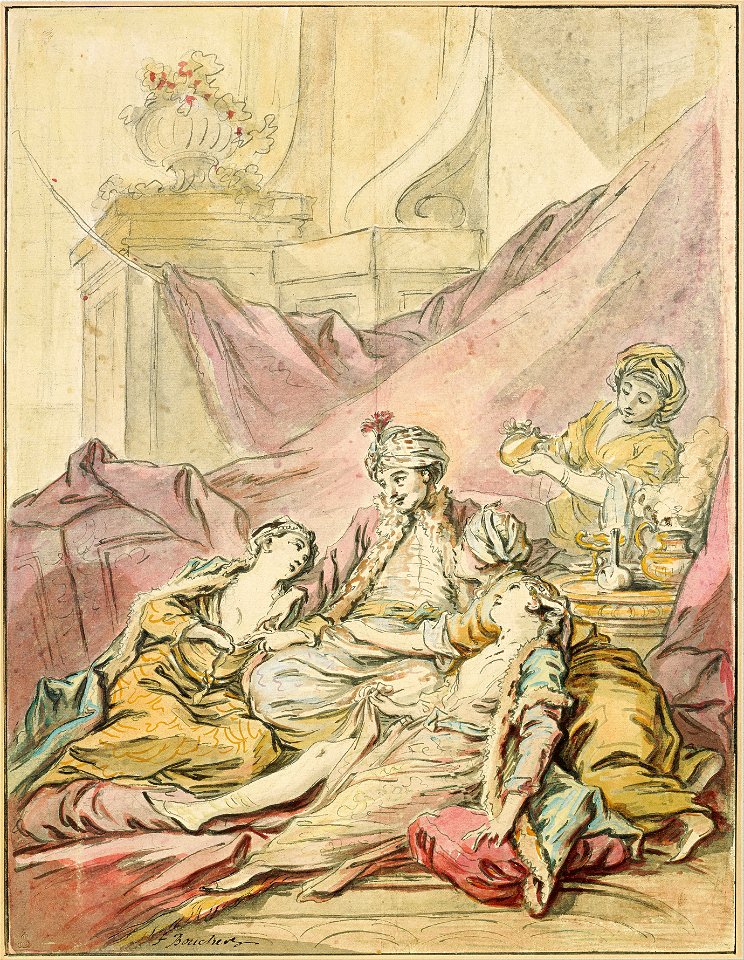 Francois Boucher - The Pasha in His Harem, c. 1735-1739 - Google Art Project