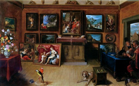 Frans II Francken A Picture Gallery With A Man Of Science Making MeasurementsFXD