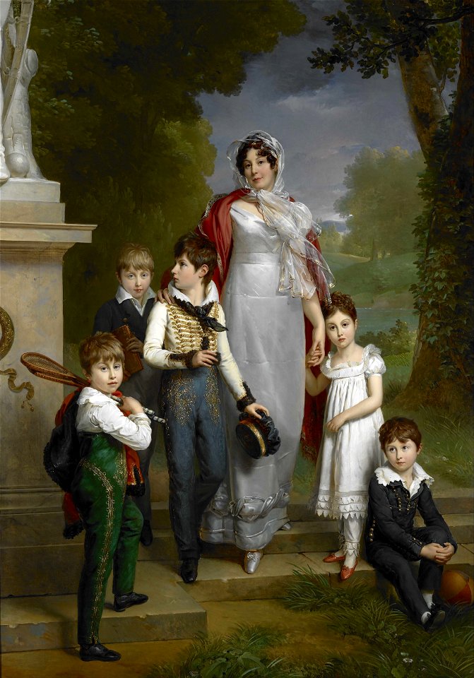 Francois Pascal Simon Gérard - Portrait of Louise-Antoinette-Scholastique Guéhéneuc, Madame la Maréchale Lannes, Duchesse de Montebello, with her Children - Google Art Project
