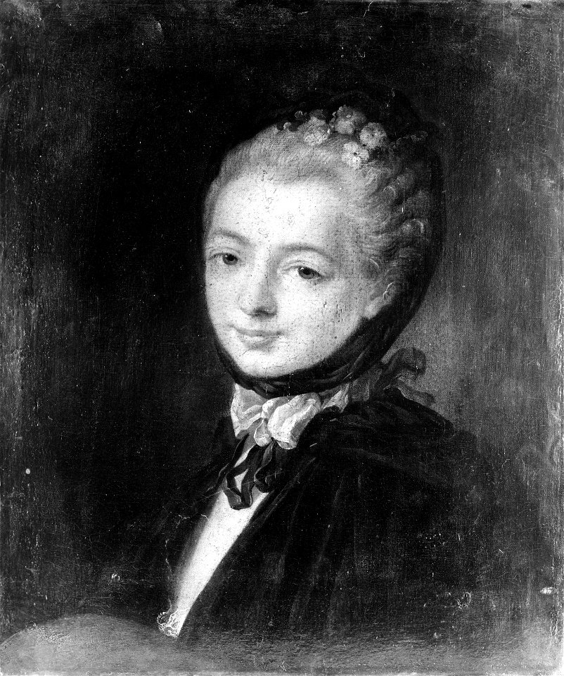 Francois-Hubert Drouais - Portrait of a Young Lady - Walters 37390 - Before Treatment