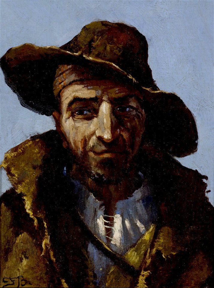 Frank Buchser Bauer mit Hut.