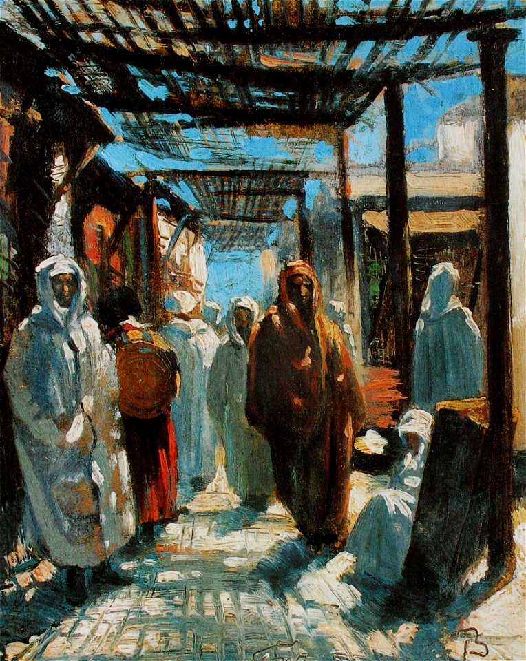 Frank Buchser Gasse in Fes 1858