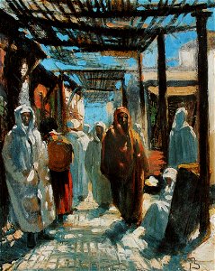 Frank Buchser Gasse in Fes 1858