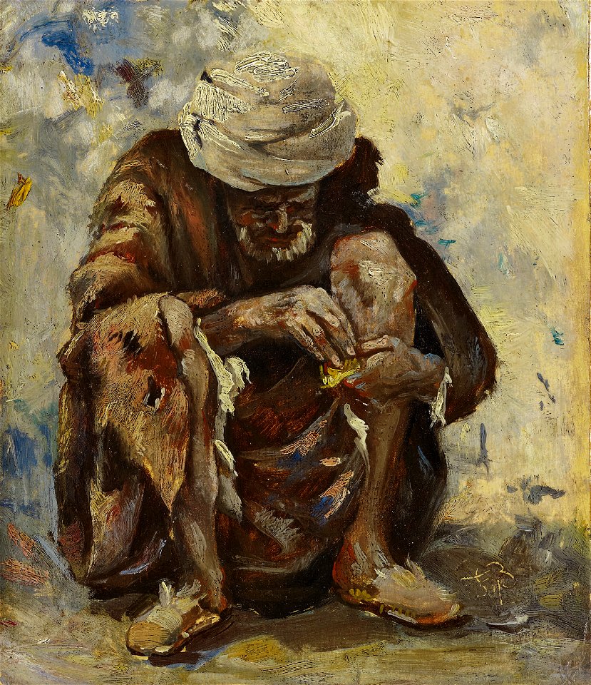 Frank Buchser Hockender Marokkaner