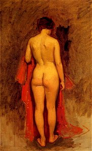 Frank Duveneck Nude standing. Free illustration for personal and commercial use.