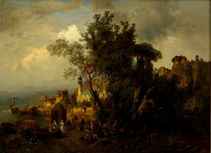 Paul von Franken - Eine Siedlung in Georgien am Fluss Kura