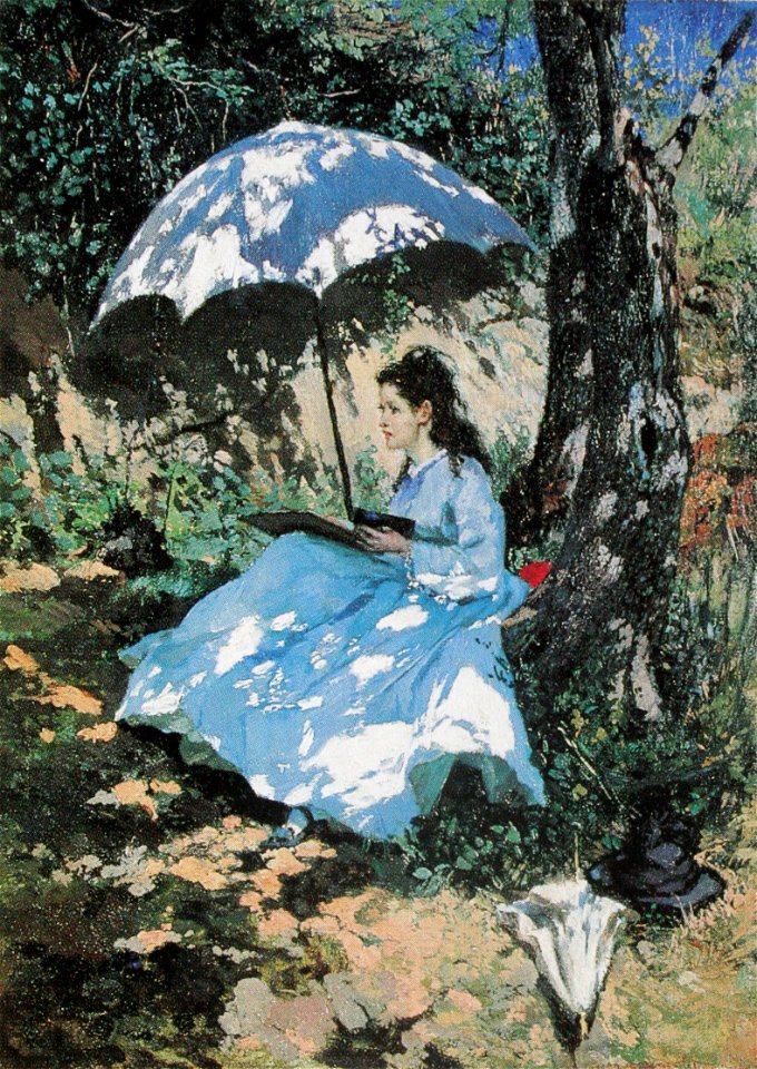 Frank Buchser Malerin im Sonnenschein 1862