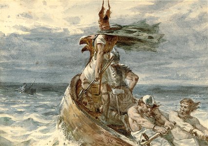 Frank Dicksee - Vikings Heading for Land