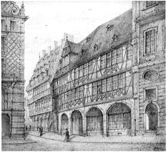 Frankfurt Am Main-Adolf Koch-AFFMVANDNGUB-012-Haus Wanebach und Salzhaus in der Wedelgasse