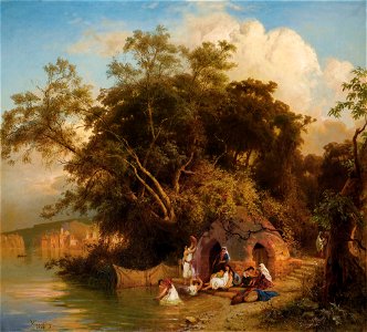 Paul von Franken - Orientalische Frauen beim Bade (1860)