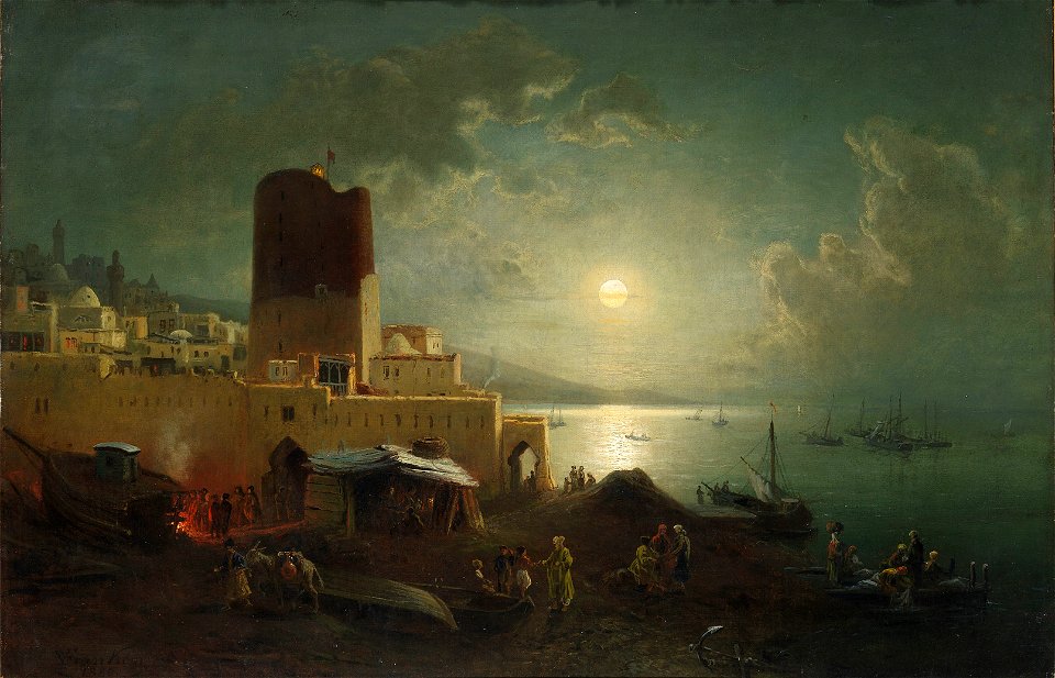 Paul von Franken - Der Jungfrauenturm (Qiz Qalasi) in Baku (1880)