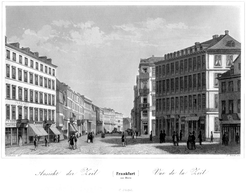 Frankfurt Am Main-Jakob Fuerchtegott Dielmann-FFMADIUSAAUNZ-022-Ansicht der Zeil