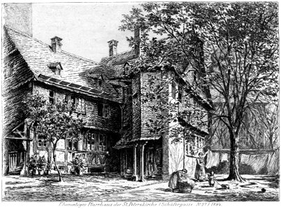 Frankfurt Am Main-Bertha Bagge-ADAFRVBB-Ehemaliges Pfarrhaus der St Peterskirche Schaefergasse No 27 -1894