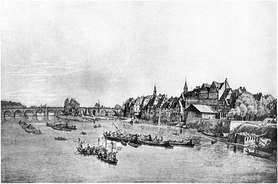Frankfurt Am Main-Peter Becker-BAAF-018-Ansicht von Sachsenhausen vom eisernen Steg aus-1872
