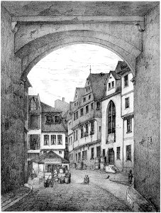 Frankfurt Am Main-Adolf Koch-AFFMVANDNGUB-005-Der Hainerhof am Domplatz