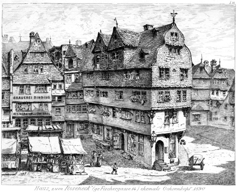 Frankfurt Am Main-Bertha Bagge-ADAFRVBB-Haus zum Roseneck gr Fischergasse 14 ehemals Ochsenkopf-1890