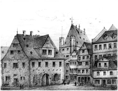 Frankfurt Am Main-Adolf Koch-AFFMVANDNGUB-004-Mehlwaage und Fuersteneck in der Fahrgasse 1440