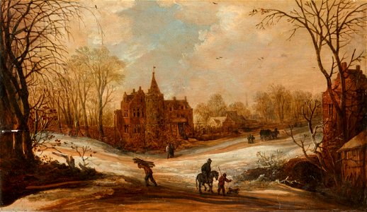 Frans de Momper - Winter landscape with figures
