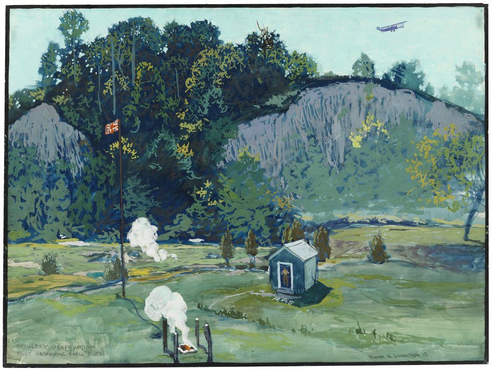 Frank Johnston-Artillery Observation- Pilot Observing Shell Burst (CWM 19710261-0287)