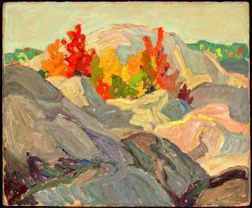 Franklin Carmichael - Autumn Foliage against Grey Rock 1920