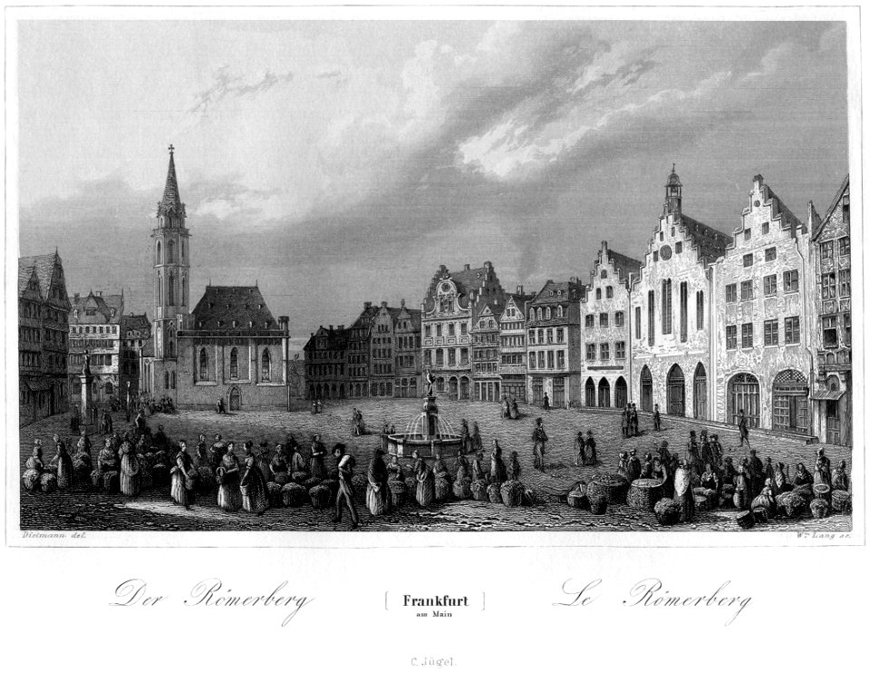 Frankfurt Am Main-Jakob Fuerchtegott Dielmann-FFMADIUSAAUNZ-014-Der Roemerberg
