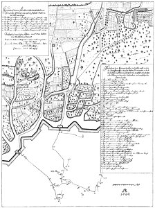 Frankfurt Am Main-Lageplan der mit Quellwasser aus dem Friedberger Feld gespeisten Frankfurter Brunnen-1690