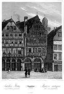 Frankfurt Am Main-Jakob Fuerchtegott Dielmann-FFMADIUSAAUNZ-017-Antikes Haus zum Salzhaus genannt