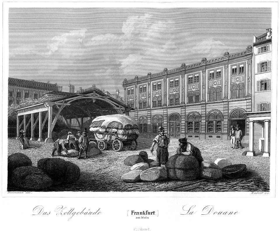 Frankfurt Am Main-Jakob Fuerchtegott Dielmann-FFMADIUSAAUNZ-008-Das Zollgebaeude